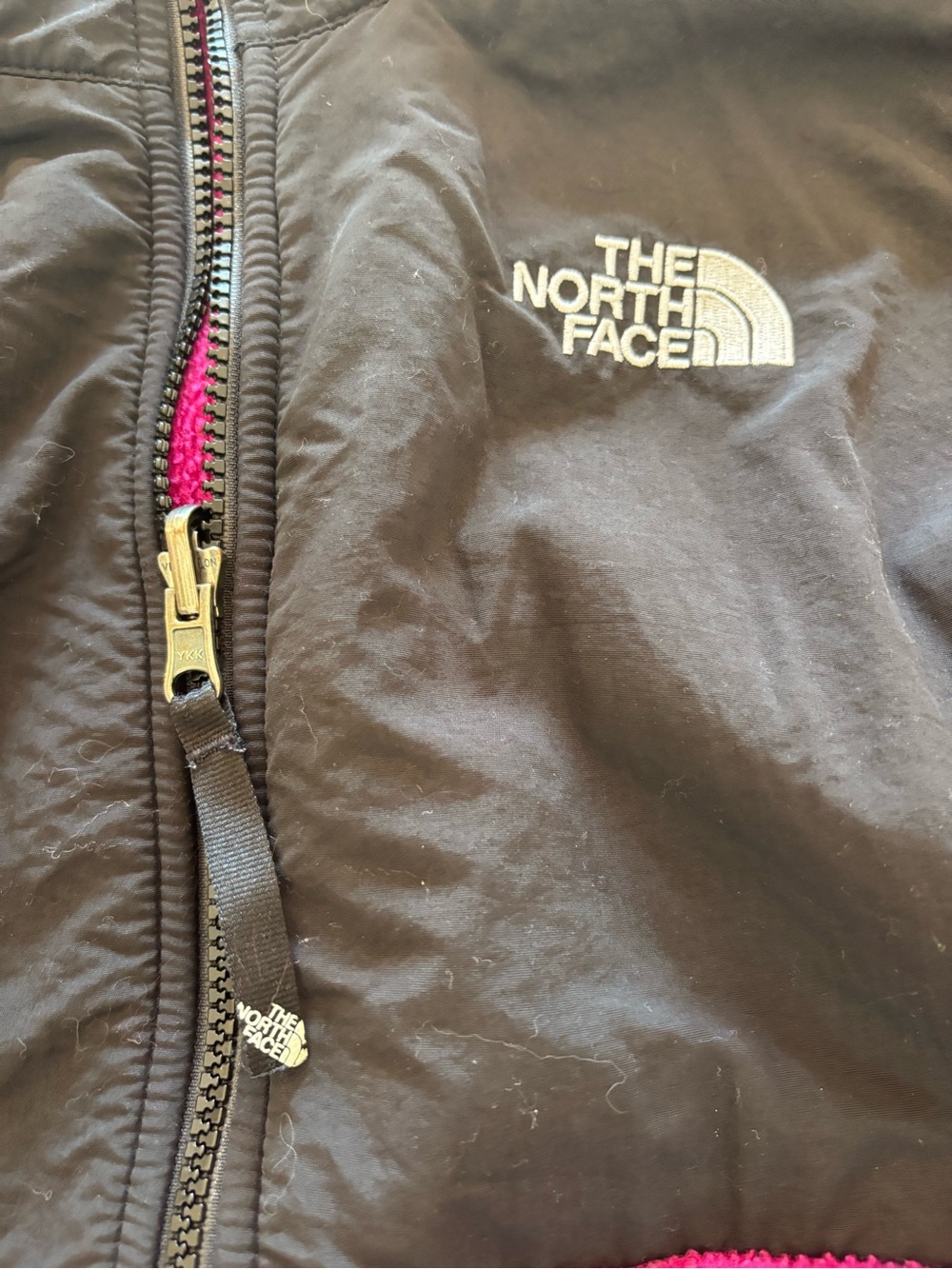The north face Fleece Jacket Girls M 10-12 Pink and Black Full Zip Jacket - Picture 3 of 5